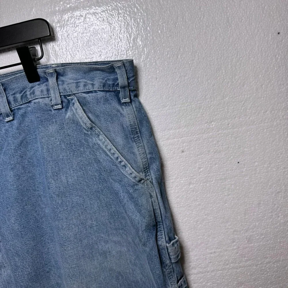Carhartt Mens Size 44 x 32 Carpenter Jeans Denim Pockets Work Wear Utility Blue